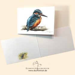 Klappkarte Postkarte Kunstdruck Eisvogel Malerin Gabriele Laubinger