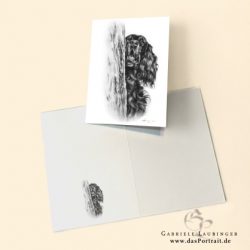 Klappkarte Postkarte Kunstdruck Gordon Setter Malerin Gabriele Laubinger