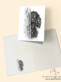 Klappkarte Postkarte Kunstdruck Gordon Setter Malerin Gabriele Laubinger