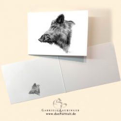Klappkarte Postkarte Kunstdruck Keiler Malerin Gabriele Laubinger