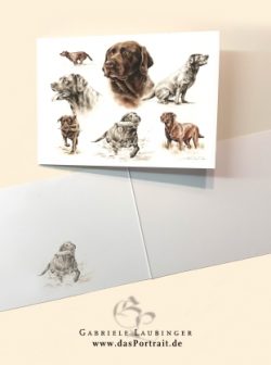 Klappkarte Postkarte Kunstdruck Labrador Malerin Gabriele Laubinger