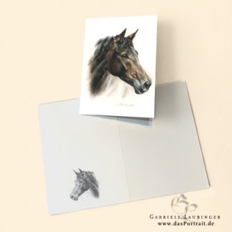 Klappkarte Postkarte Kunstdruck Pferd Malerin Gabriele Laubinger