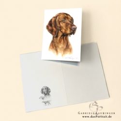 Klappkarte Postkarte Kunstdruck Vizsla Malerin Gabriele Laubinger